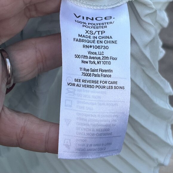 Vince Crushed Double V Neck Pleated Top in Blue Size XS - Picture 5 of 9